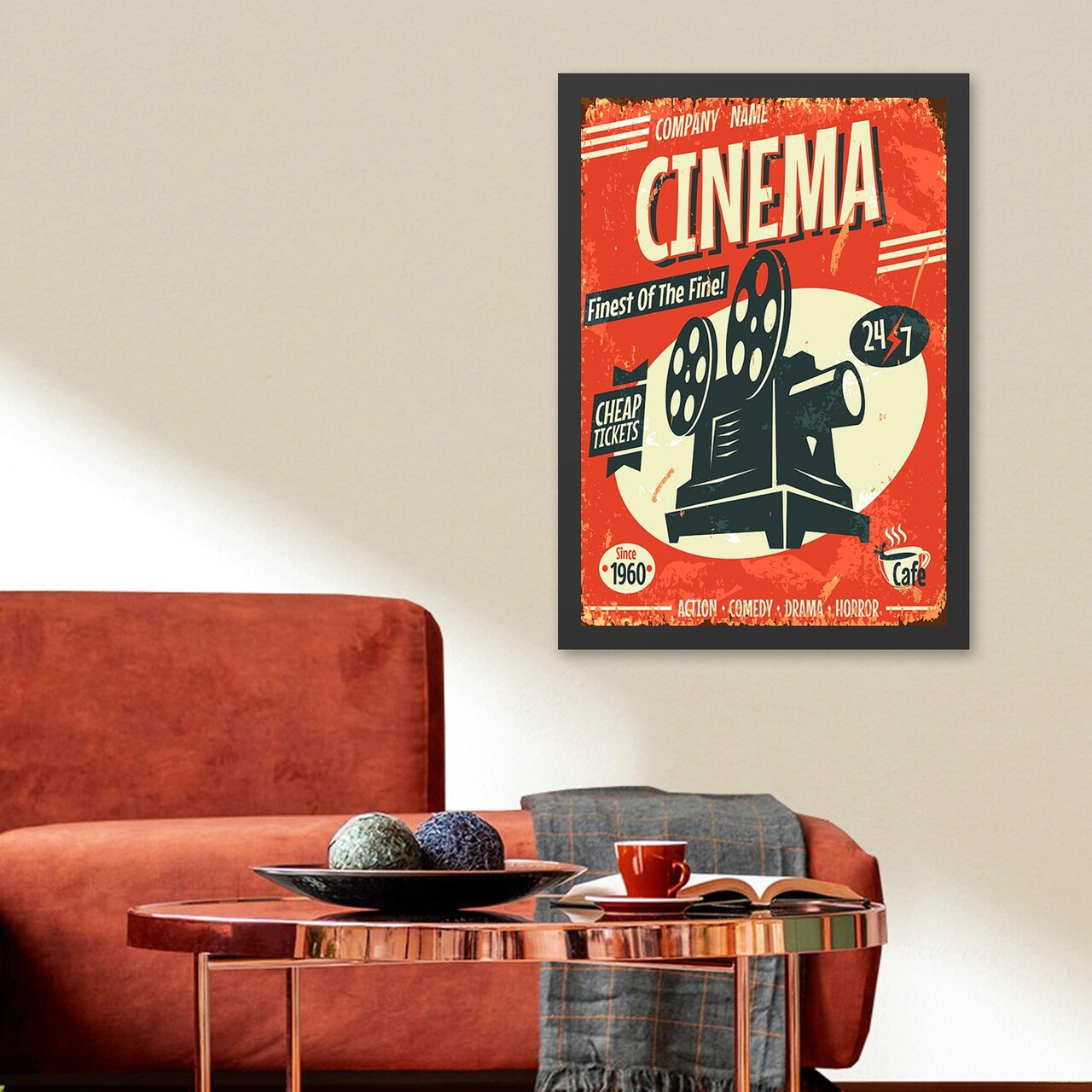 Tablou decorativ, Cinema 2 (40 x 55), Polistiren, Multicolor - imagine 3